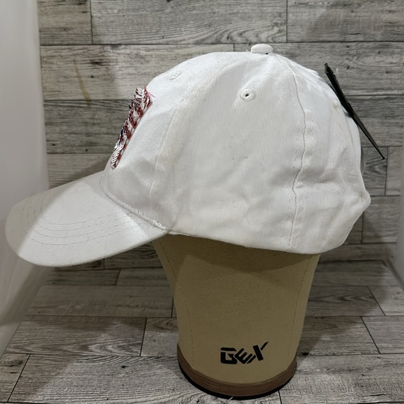 Fourth of July American flag sequins white baseball cap hat - Picture 4 of 7